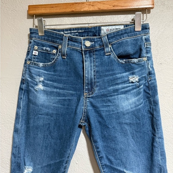AG Adriano GOLDSCHMIED the Farrah Ankle Women's Blue Distressed Jeans Size 27 - Picture 3 of 9